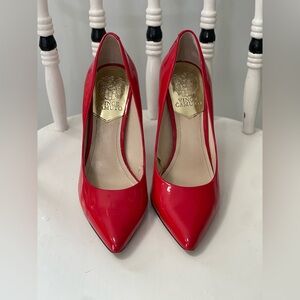 Vince Camuto Patent Red Pumps.